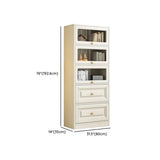 White French Vertical Wood Drawers Storage Bookcase Image - 13