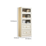 White French Vertical Wood Drawers Storage Bookcase Image - 14