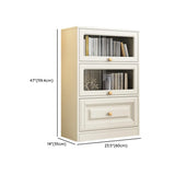 White French Vertical Wood Drawers Storage Bookcase Image - 16