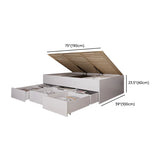 White Full Modern Wood Storage Tatami Bed with Drawers Image - 16