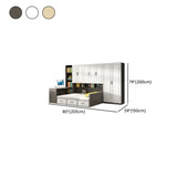 White Full Wood Storage Bookcase Bed with Footboard Image - 11