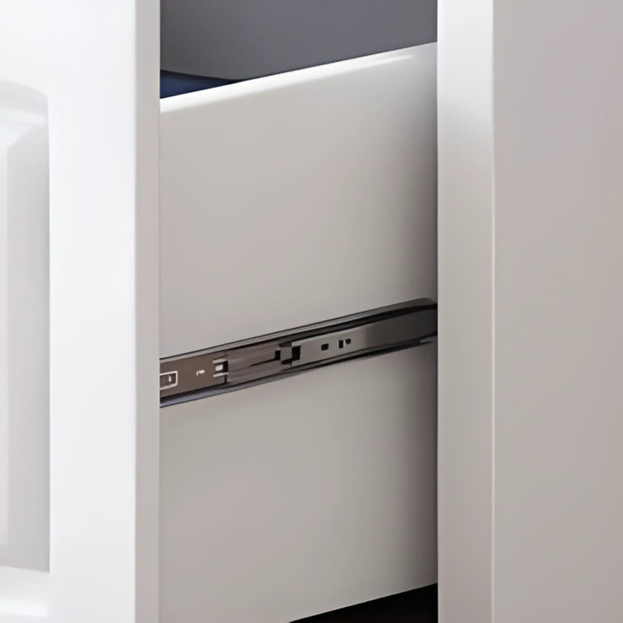 White Full Wood Storage Bookcase Bed with Footboard Image - 4