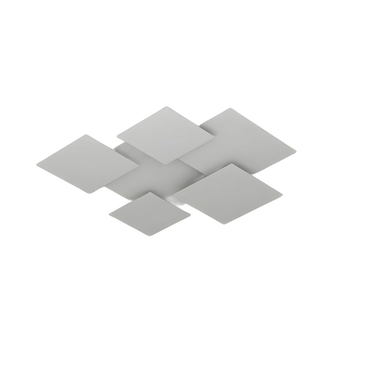 White Geometric Multi-Square Flush Mount Ceiling Light Image - 10