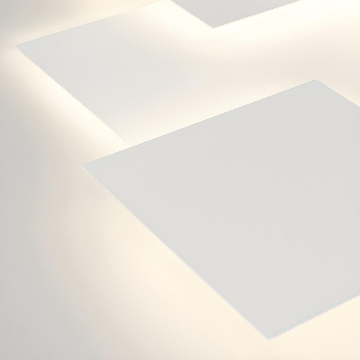 White Geometric Multi-Square Flush Mount Ceiling Light Image - 11