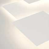 White Geometric Multi-Square Flush Mount Ceiling Light Image - 11