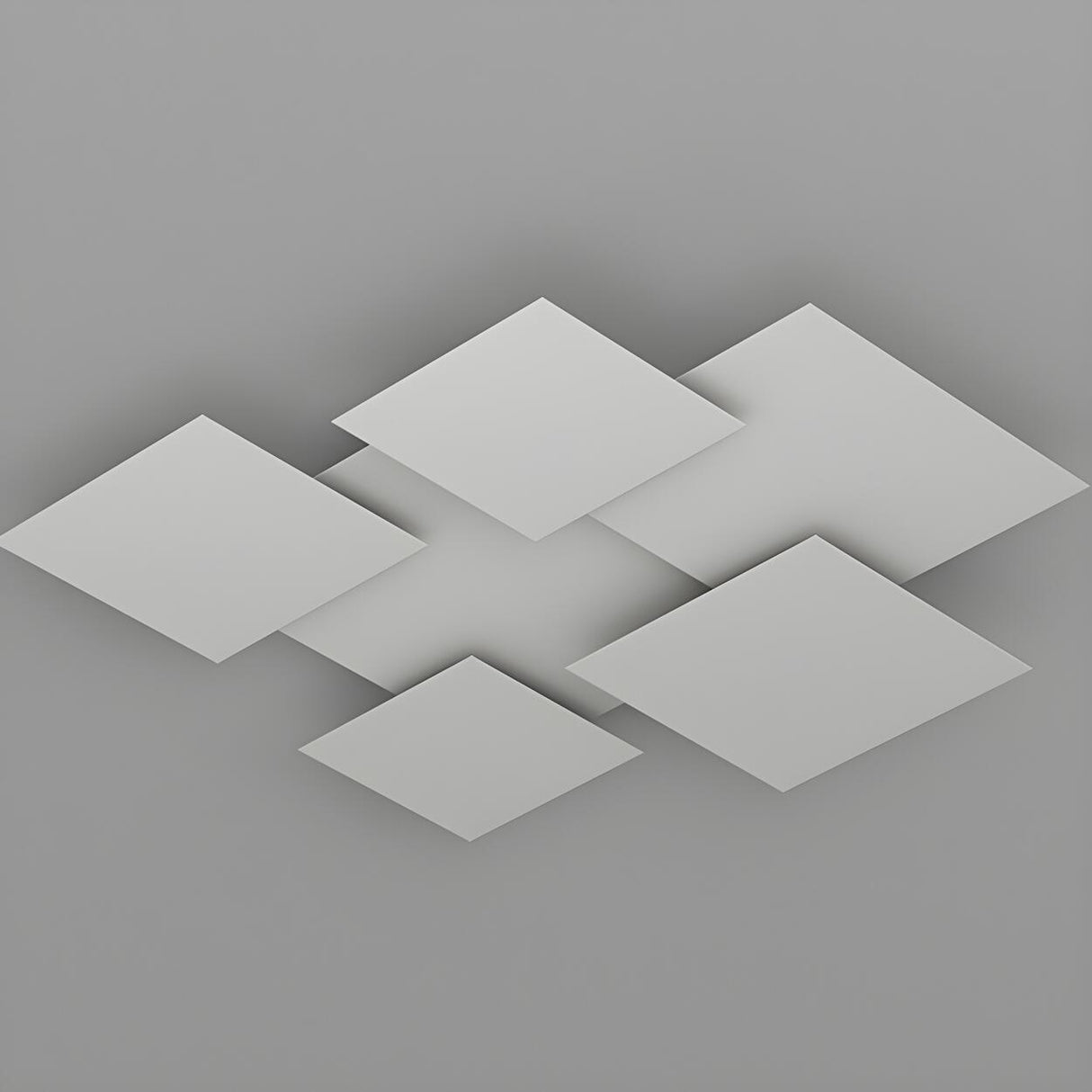 White Geometric Multi-Square Flush Mount Ceiling Light Image - 12