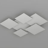 White Geometric Multi-Square Flush Mount Ceiling Light Image - 12