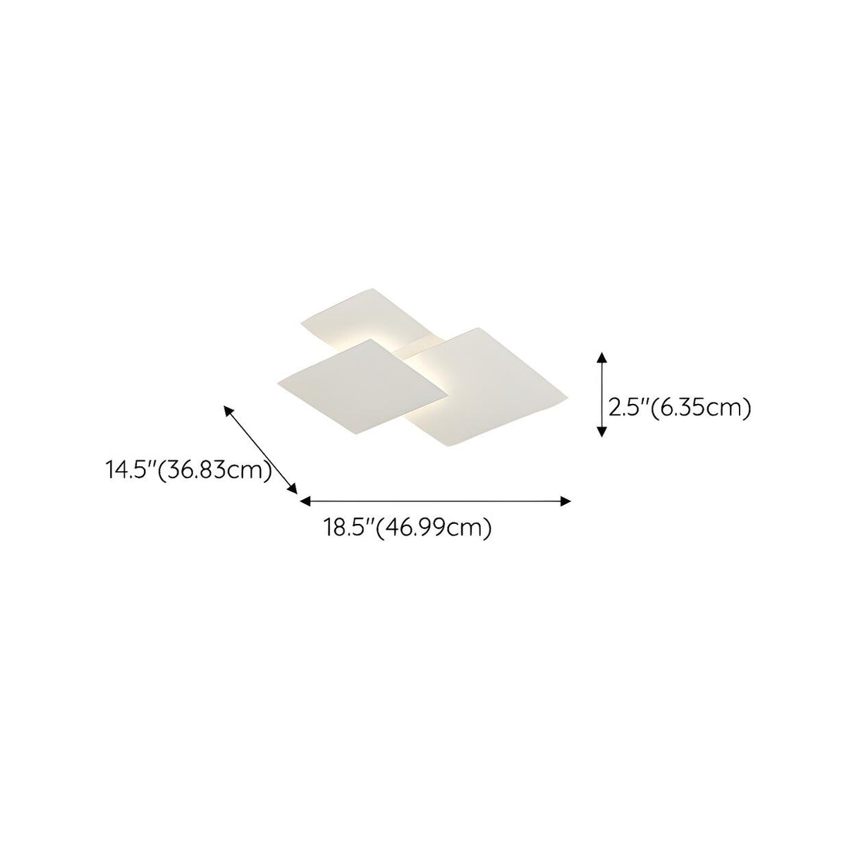 White Geometric Multi-Square Flush Mount Ceiling Light 