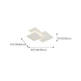 White Geometric Multi-Square Flush Mount Ceiling Light #size