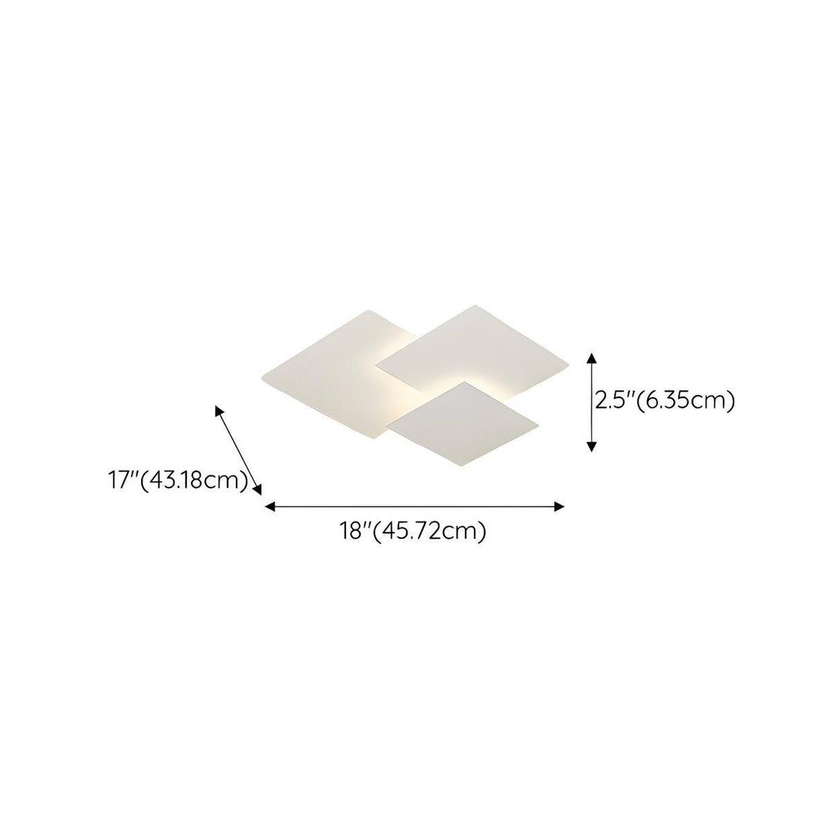 White Geometric Multi-Square Flush Mount Ceiling Light Image - 16