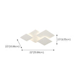 White Geometric Multi-Square Flush Mount Ceiling Light Image - 17