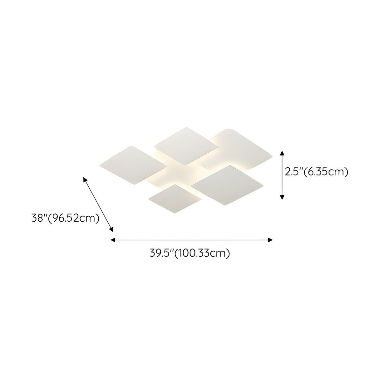 White Geometric Multi-Square Flush Mount Ceiling Light Image - 19