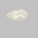White Geometric Multi-Square Flush Mount Ceiling Light Image - 2