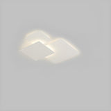 White Geometric Multi-Square Flush Mount Ceiling Light Image - 3