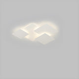 White Geometric Multi-Square Flush Mount Ceiling Light Image - 5