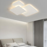 White Geometric Multi-Square Flush Mount Ceiling Light Image - 6