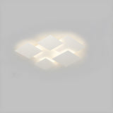 White Geometric Multi-Square Flush Mount Ceiling Light Image - 7