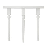 White Half-circle Three-Leg Pine Wood Console Table Image - 2