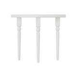 White Half-circle Three-Leg Pine Wood Console Table Image - 3