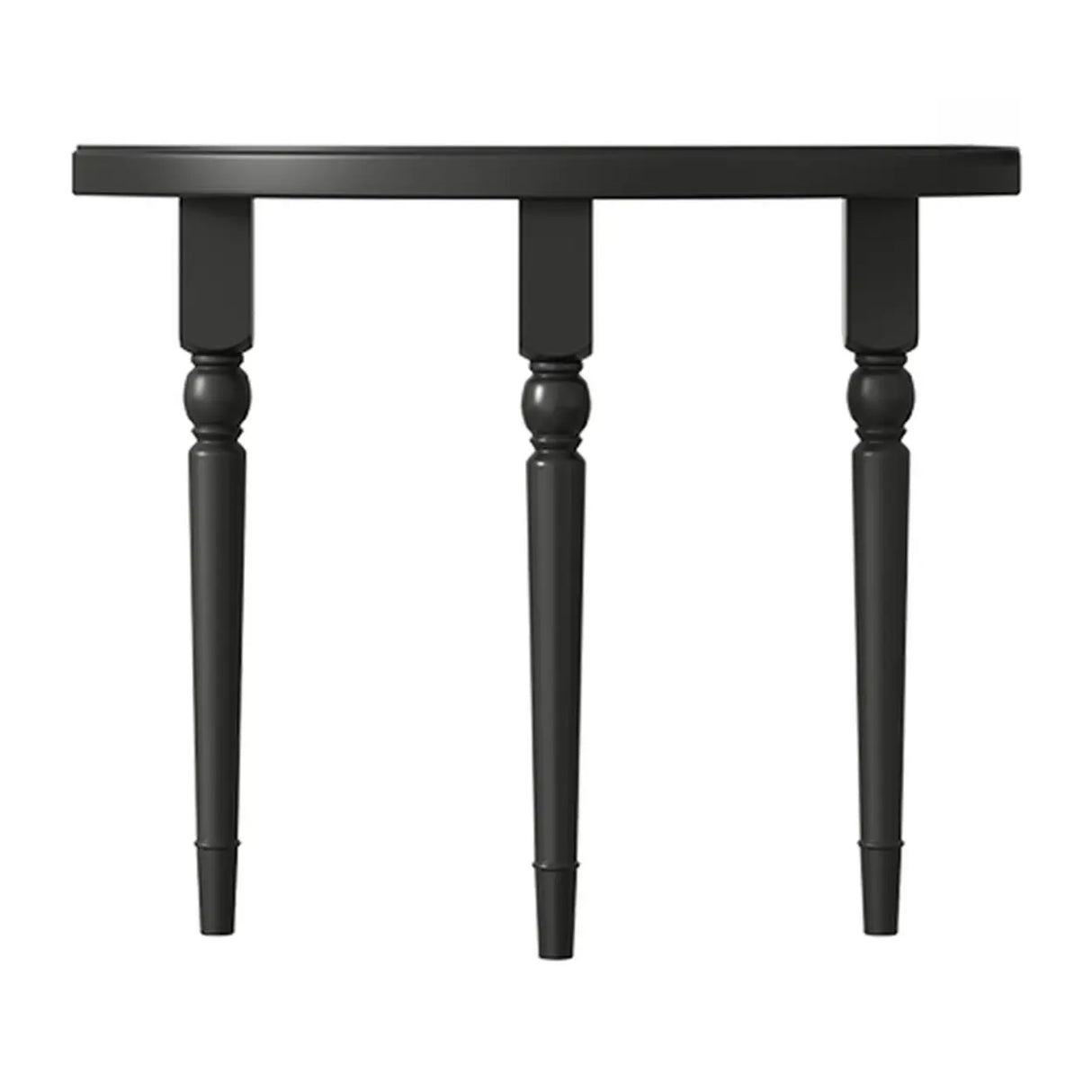 White Half-circle Three-Leg Pine Wood Console Table Image - 4