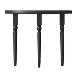 White Half-circle Three-Leg Pine Wood Console Table Image - 4