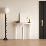 White Half-circle Three-Leg Pine Wood Console Table Image - 5