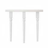 White Half-circle Three-Leg Pine Wood Console Table Image - 6