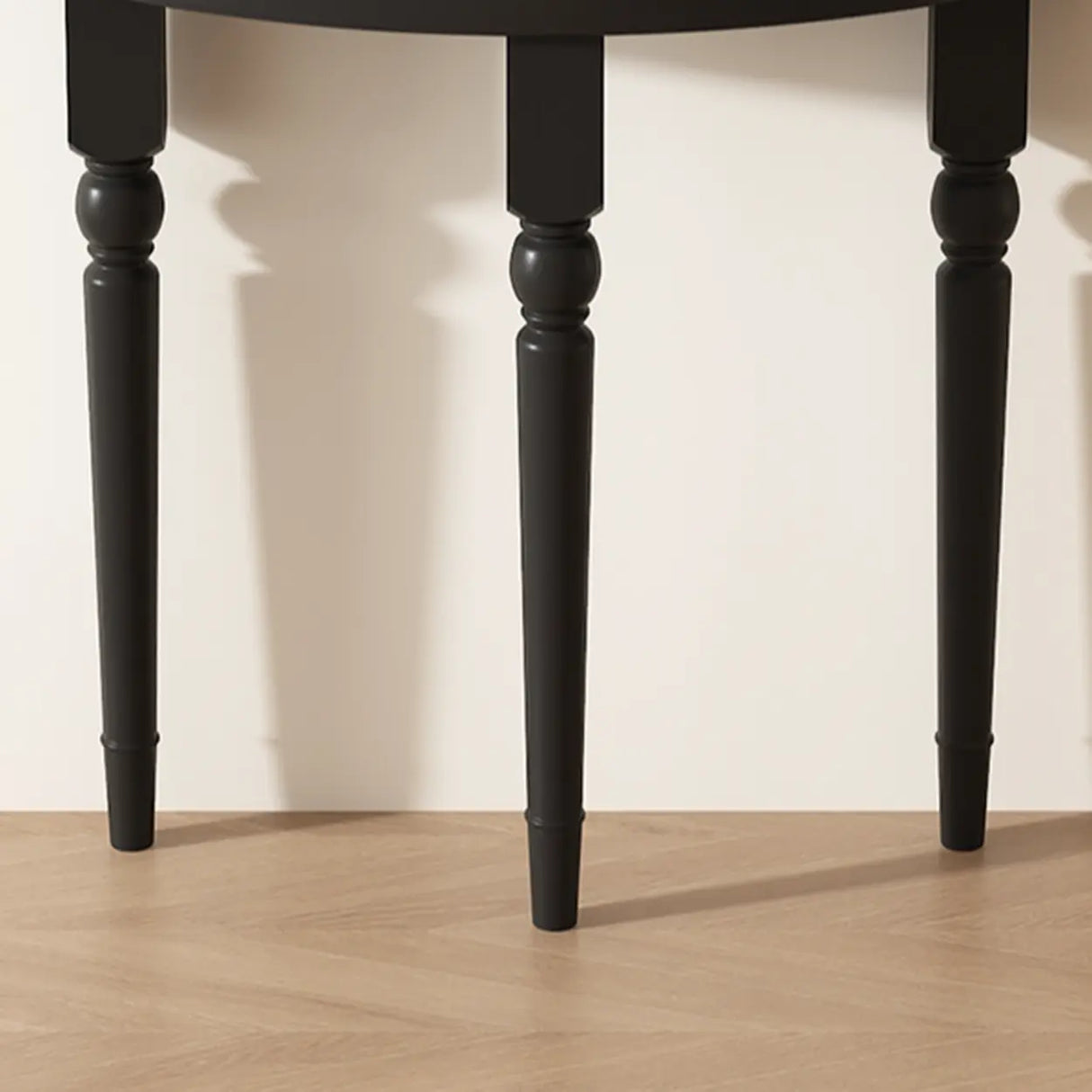 White Half-circle Three-Leg Pine Wood Console Table Image - 8