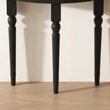 White Half-circle Three-Leg Pine Wood Console Table Image - 8