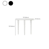 White Half-circle Three-Leg Pine Wood Console Table #size
