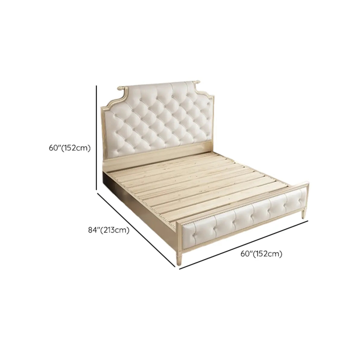 White Headboard Elegant King Upholstered Leather Bed 