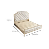 White Headboard Elegant King Upholstered Leather Bed #size