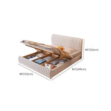 White Headboard Queen Upholstered Storage Included Bed Image - 11