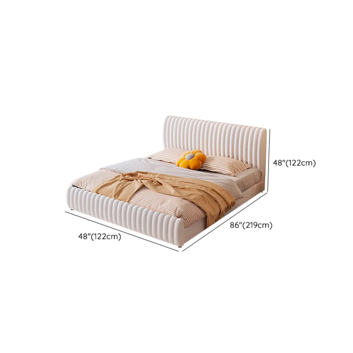 White Headboard Queen Upholstered Storage Included Bed Image - 12