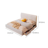 White Headboard Queen Upholstered Storage Included Bed Image - 16