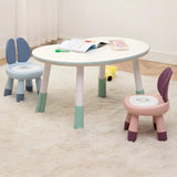 White Kidney-Shaped Toddler Learning Table Chair Set Image - 1