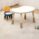 White Kidney-Shaped Toddler Learning Table Chair Set Image - 12