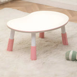 White Kidney-Shaped Toddler Learning Table Chair Set Image - 13
