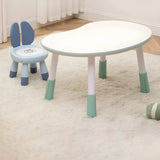 White Kidney-Shaped Toddler Learning Table Chair Set Image - 20