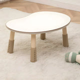 White Kidney-Shaped Toddler Learning Table Chair Set Image - 21