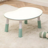 White Kidney-Shaped Toddler Learning Table Chair Set Image - 22