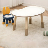 White Kidney-Shaped Toddler Learning Table Chair Set Image - 25