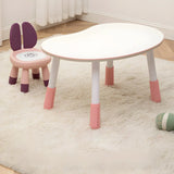 White Kidney-Shaped Toddler Learning Table Chair Set Image - 28