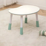 White Kidney-Shaped Toddler Learning Table Chair Set Image - 29