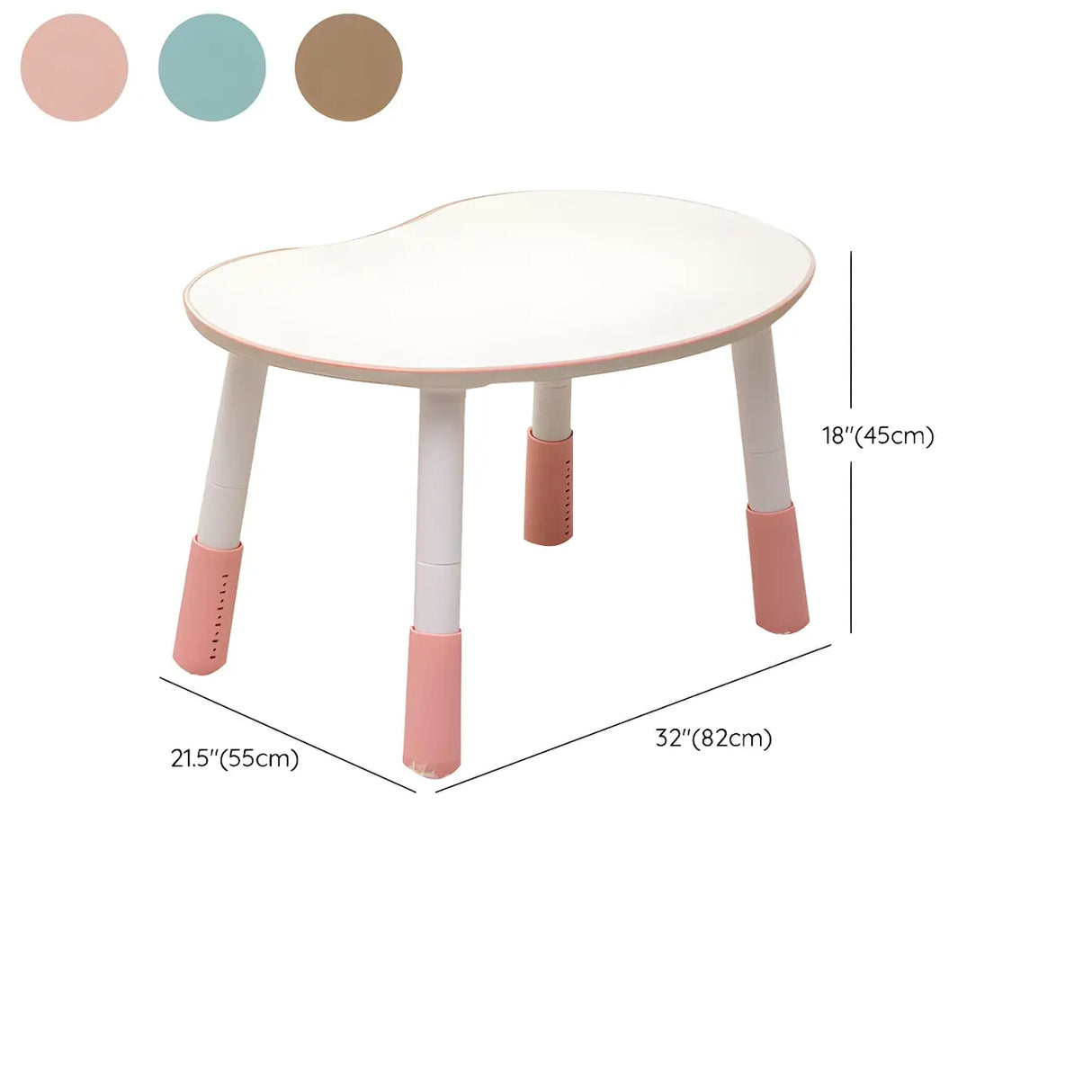 White Kidney-Shaped Toddler Learning Table Chair Set Image - 32