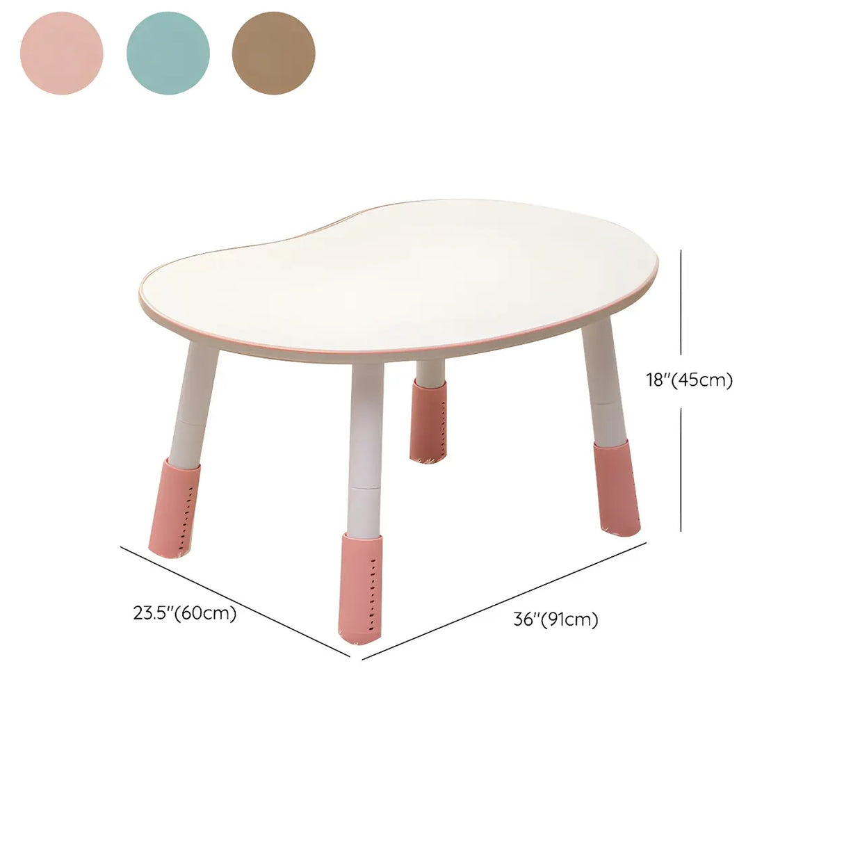 White Kidney-Shaped Toddler Learning Table Chair Set Image - 33