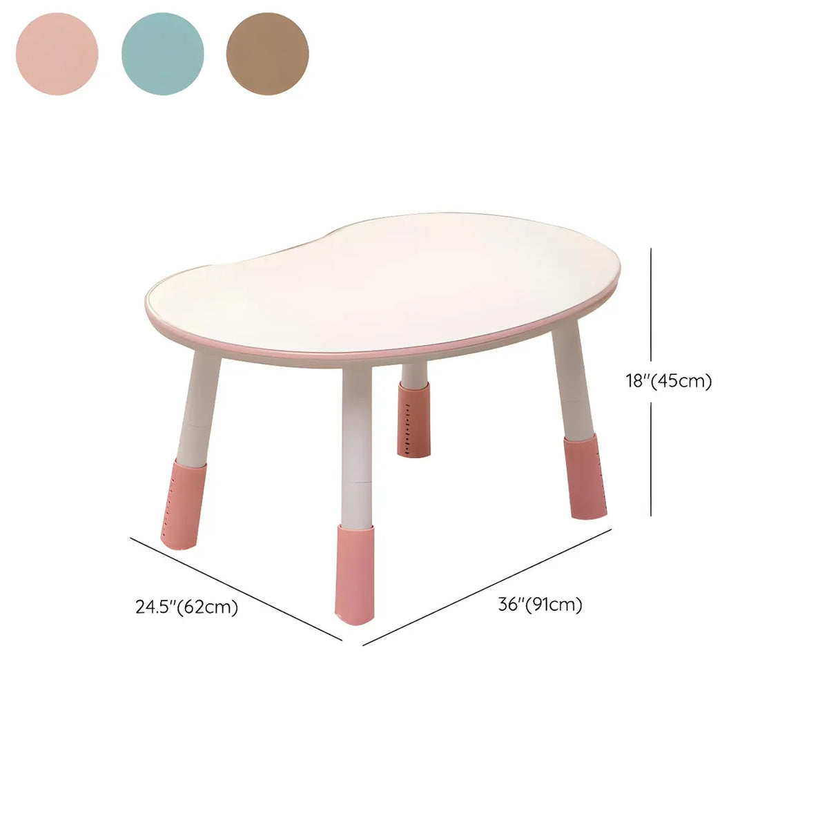 White Kidney-Shaped Toddler Learning Table Chair Set Image - 34