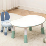 White Kidney-Shaped Toddler Learning Table Chair Set Image - 6