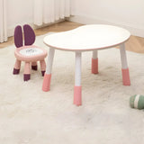 White Kidney-Shaped Toddler Learning Table Chair Set Image - 9