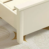 White King Curved Headboard Wood Elegant Panel Bed Image - 10